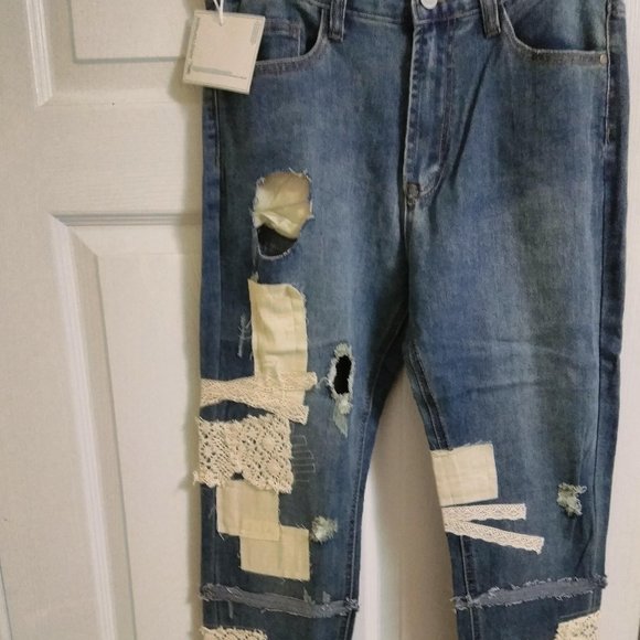 Val Kristopher Patchwork Straight Leg Jean - Picture 3 of 14